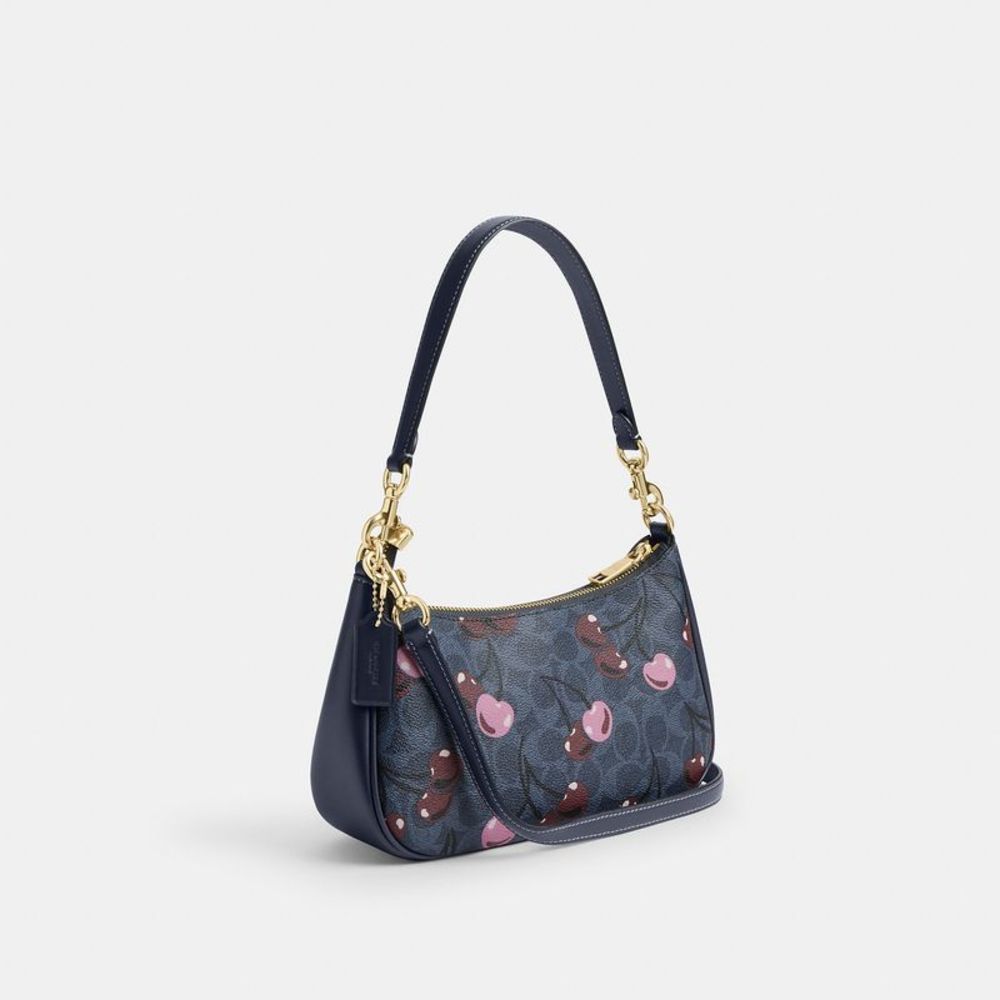 NWT Coach Outlet Teri Shoulder Bag In Signature Canvas Cherry Print - Picture 2 of 7